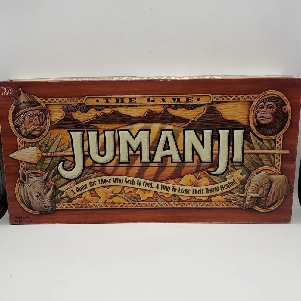 VINTAGE Jumanji The Game COMPLETE Milton Bradley 1995 Family Kids Movie Book